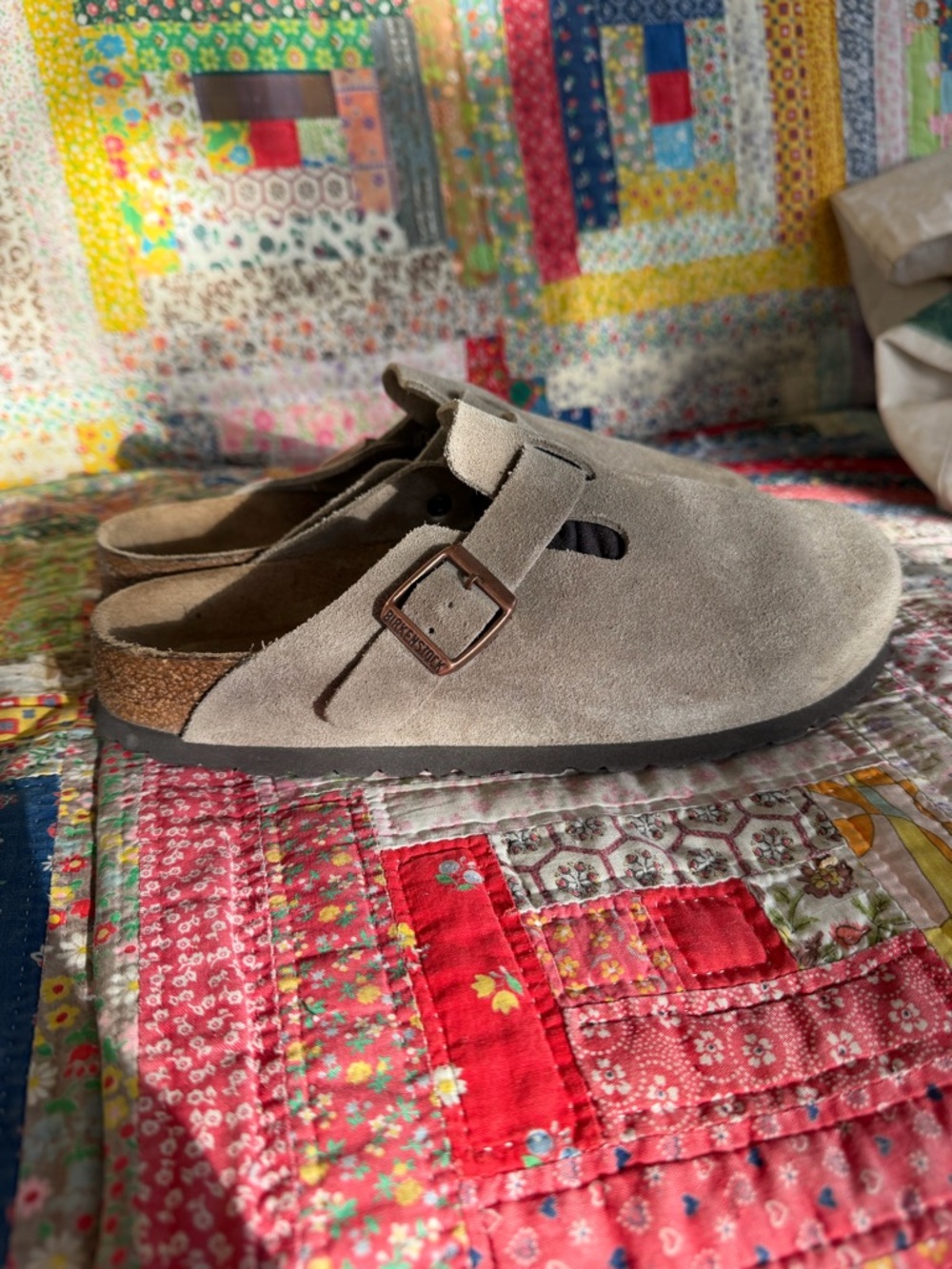 Birkenstock Taupe Boston Clogs - Picture 4 of 9